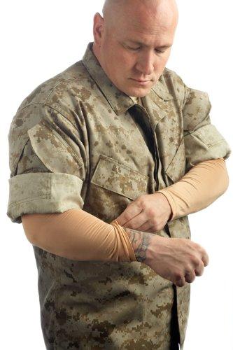 Tatjacket Tatjacket Tattoo Cover Up Concealer Sleeve, Full Arm coverage, UPF 50 Protection, Slip Free- (Unisex) (2-Pack) - MEDIUM TAN