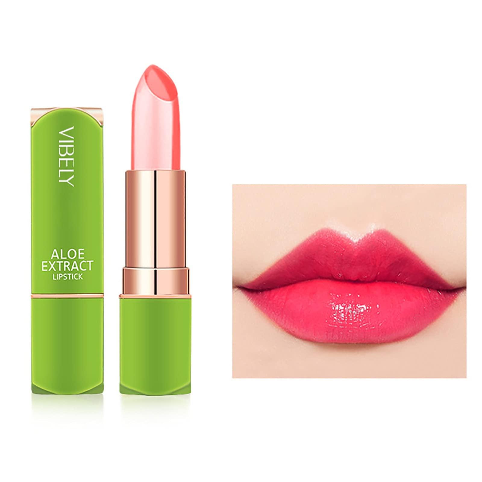 Xiahium Aloe Jelly Lipstick Color Changing Lipstick Moisturizing Nourishing Hydrating Waterproof Magic Tinted Lip Gloss