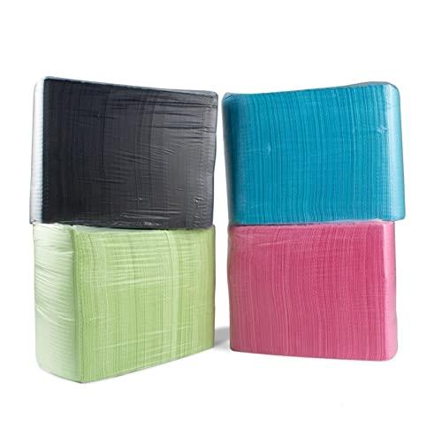 PJRYC 125 Pcs Disposable Tattoo Cover, Dental Paper, Dental Bibs, Waterproof Multi-Layer Scarf Bibs 13 * 18" (Color : 125pcs-Blue)