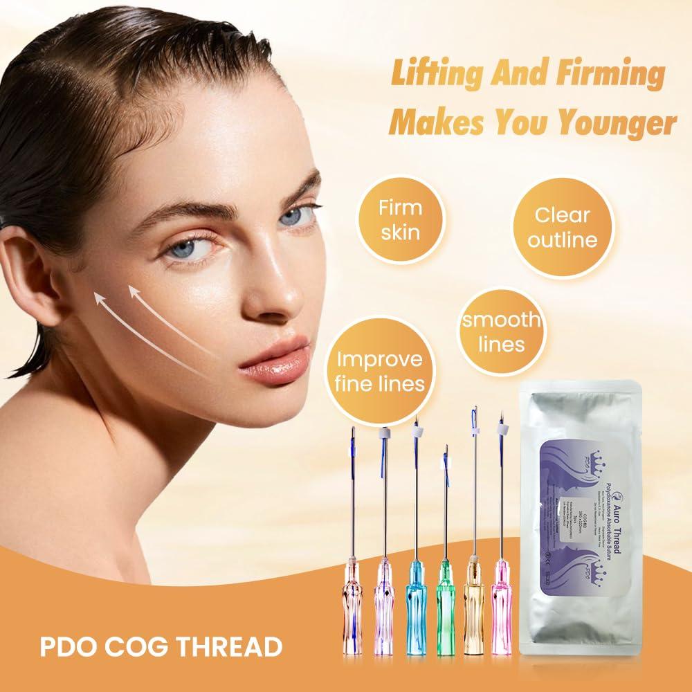 Aoru thored Pdo Cog Thread For Face Lift/Whole Body Lifts Molding Cog Thread/Pdo Cog Thread 100mm Sharp(Molding sharp 19G 100MM) (20pieces)