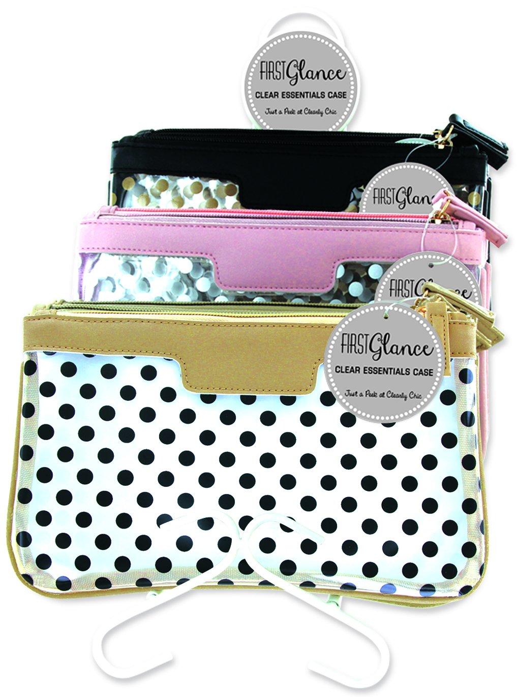 DM Merchandising Inc. DM Merchandising Inc. FGL-PNK First Glance Clear Essentials Case with Polka Dot Decoration (Pink), As Shown