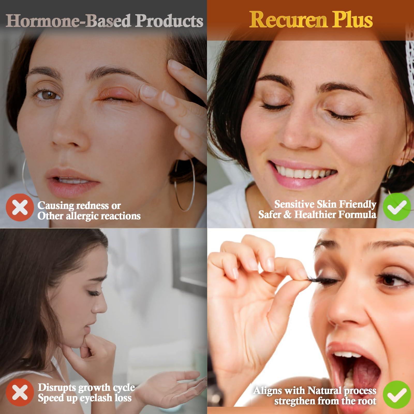 Recuren Plus Eyelash Growth Serum for Eye Lash: Advanced Formula for Enhancing Longer, Thicker Lashes 5ML (Matte Gold) (Rose Gold)