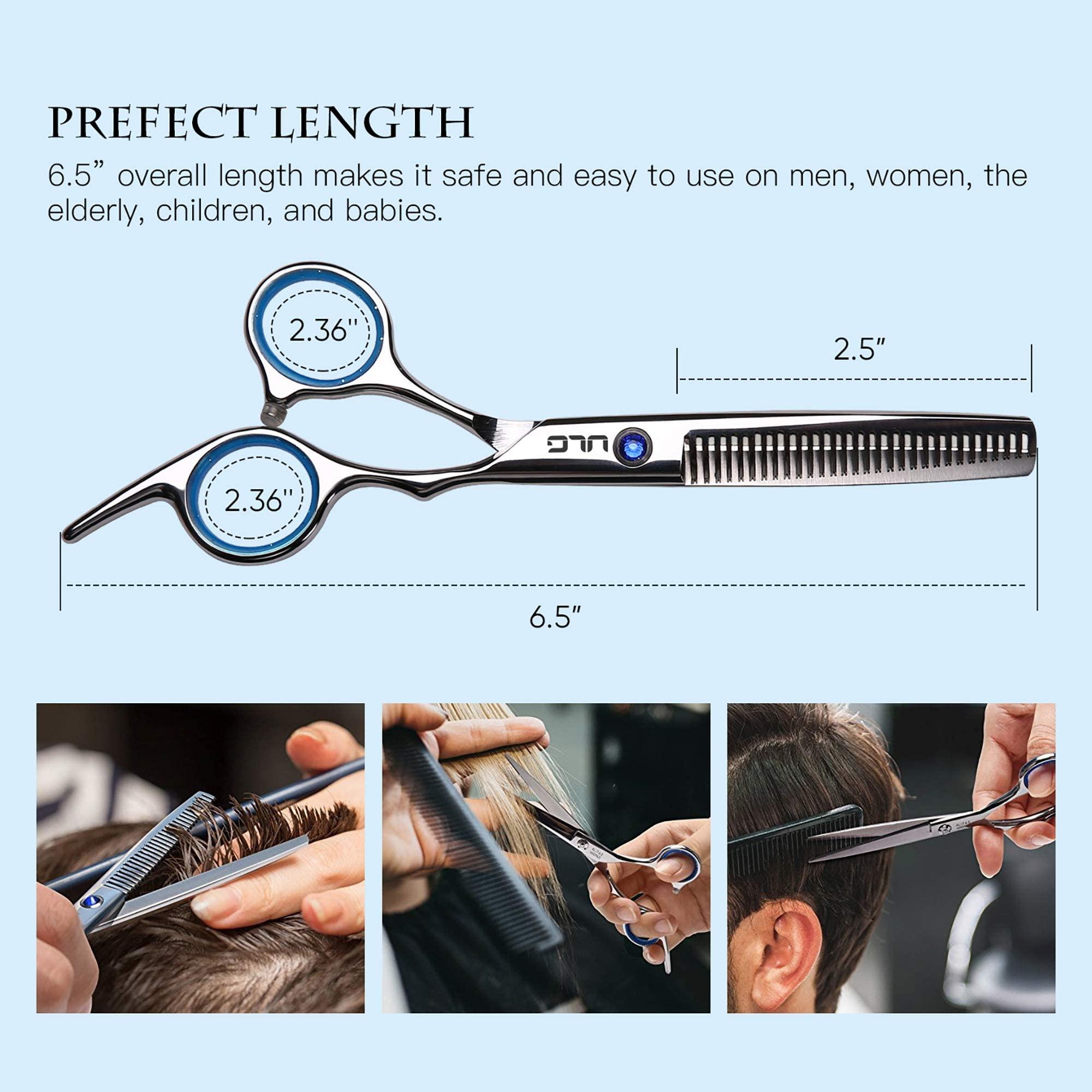 ULG Hair Cutting Scissors Thinning Shears Kit ULG Professional Barber Hairdressing Texturizing Salon Razor Edge Scissor Japanese Stainless Steel 6.5 inch
