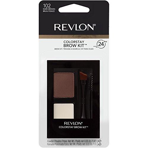 REVLON Revlon Eyebrow Kit, ColorStay Brow Kit Eye Makeup with Longwearing Brow Powder, Pomade, Spoolie & Angled Brush Tip, 102 Dark Brown, 0.08 Oz
