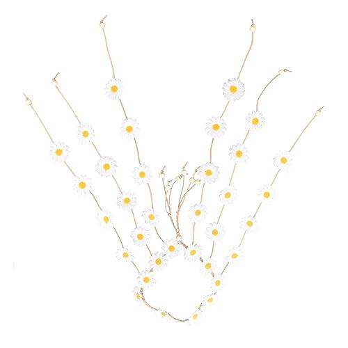 RUIFUU RUIFUU 2Pcs Flower Headband Hippie Flower Crown Sunflower Hair Accessories 60s 70s Outfits Bohemian Hair Bands Women Girls Flower Headdress Cosplay Costume Hair Accessories