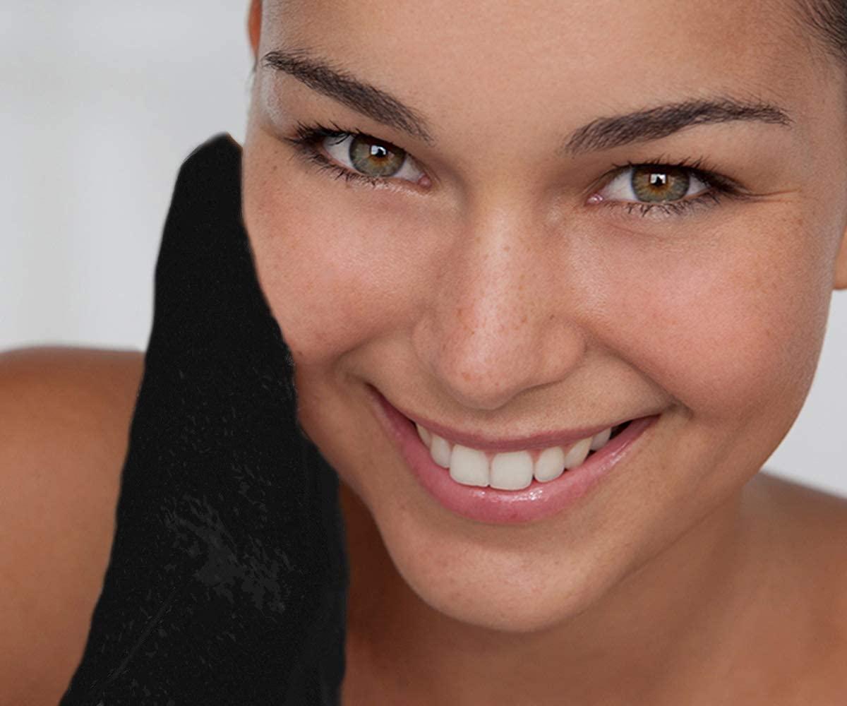 Zakia's Morocco Original Kessa Exfoliating Glove - Charcoal Black - Microdermabrasion At Home Exfoliating Mits, Removes unwanted dead skin, dirt and grime and Keratosis Pilaris. Great for spray tan removal. (1 Unit)