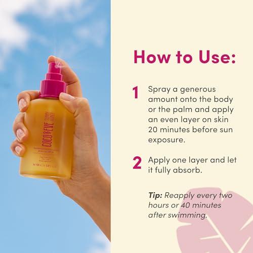 Coco & Eve Coco & Eve Tan Boosting Anti-Aging Body Oil SPF20 - Tanning Accelerator Spray, UVA UVB Sun Protection | Moisturizing Outdoor Bronzing Enhancer with Natural Ingredients, Antioxidants (5.07 Fl Oz)