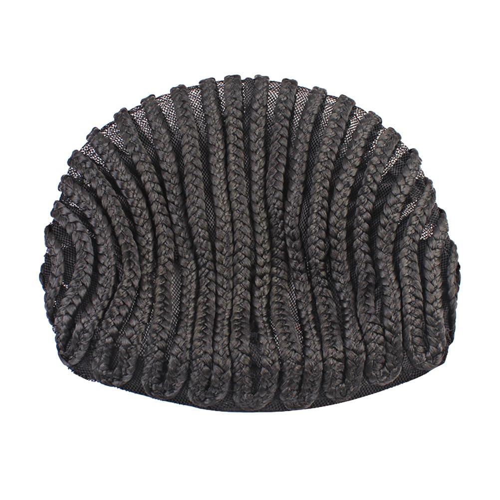 Ipetboom Ipetboom 2pcs Black Braided Wig Cap For Crochet Breathable Cornrow Wig Making Caps Cornrow Wig Cap Braid Headgear for Easier Sew