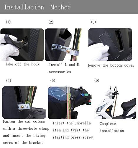 AKKY AKKY Bicycle Rain and Sun Protector Cover with Windshield, Oversized Umbrella Aluminum Connector Foldable Adjustable Holder Umbrella for Motorcycle,Electric Car