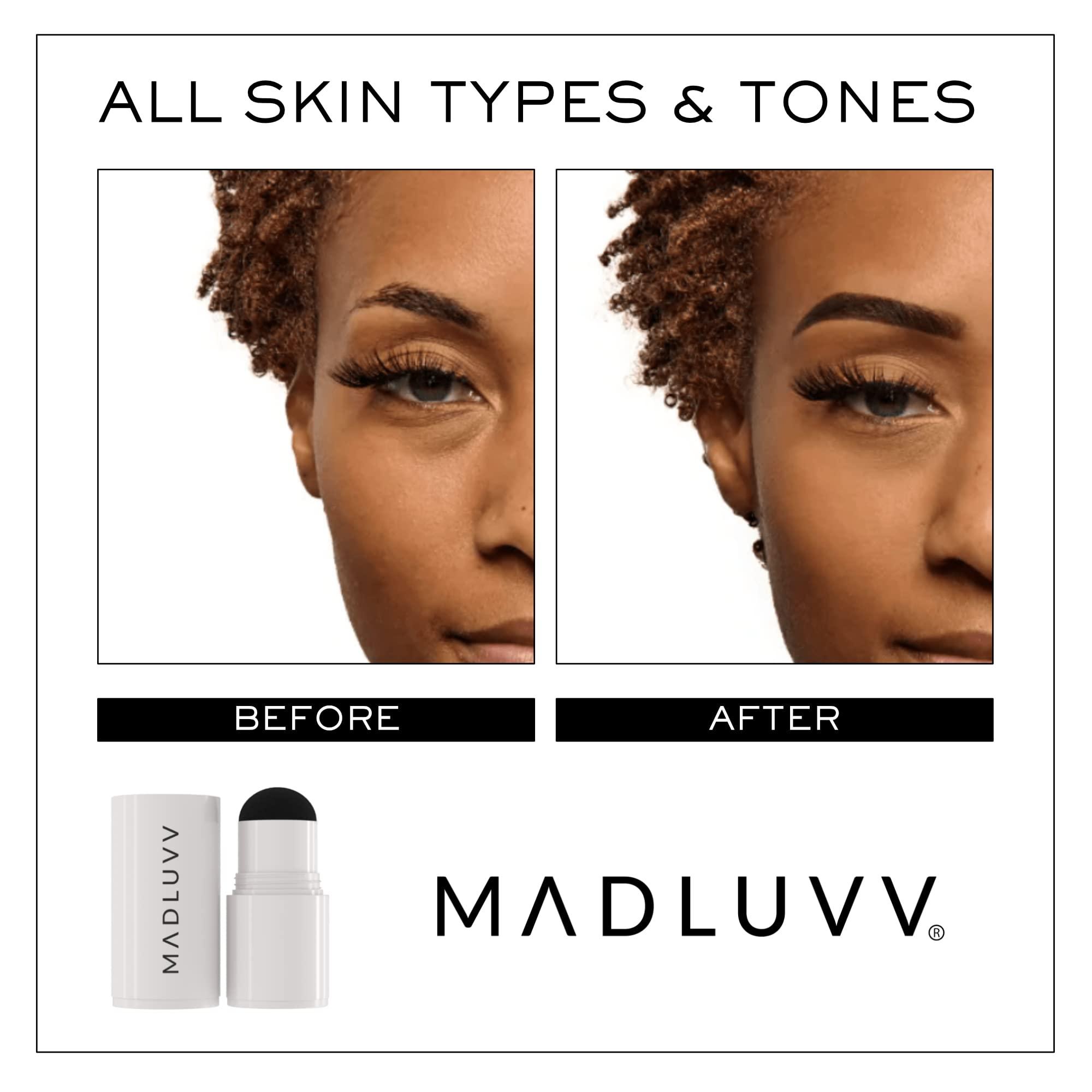 MADLUVV MADLUVV Brow Stamp Refill* - Color Stamp for Brows & Root Touch Up for Women & Men, Instantly Conceal Hair Loss, Grey Hair, Thinning Hair with Stain-Proof/Smudge-Proof Powder Formula (Dark Brown)