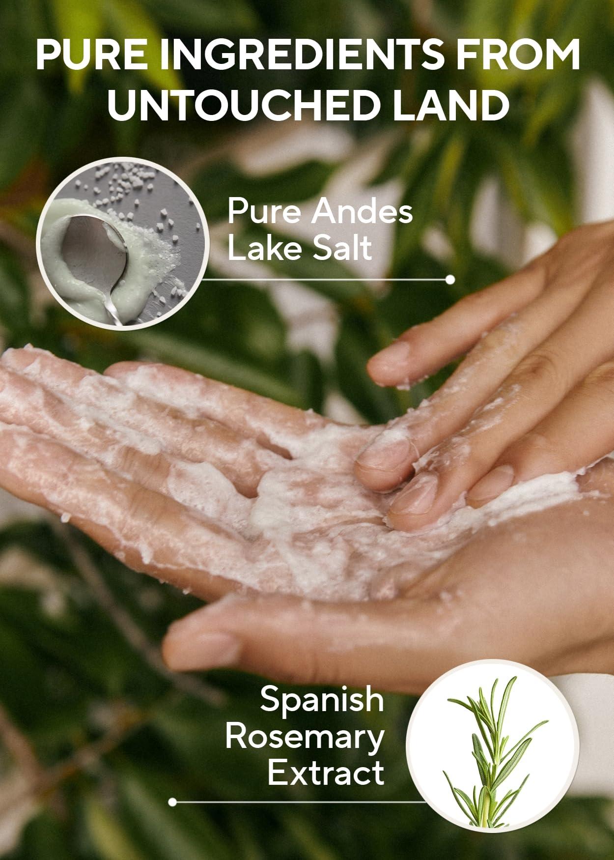 AROMATICA AROMATICA Rosemary Salt Scrub Shampoo 10.5 oz / 300g - Hair Loss Shampoo with Rosemary Scalp Oil | Scalp Exfoliator with Salt Scrub for Oily Scalp | Sulfate Free, Silicone Free