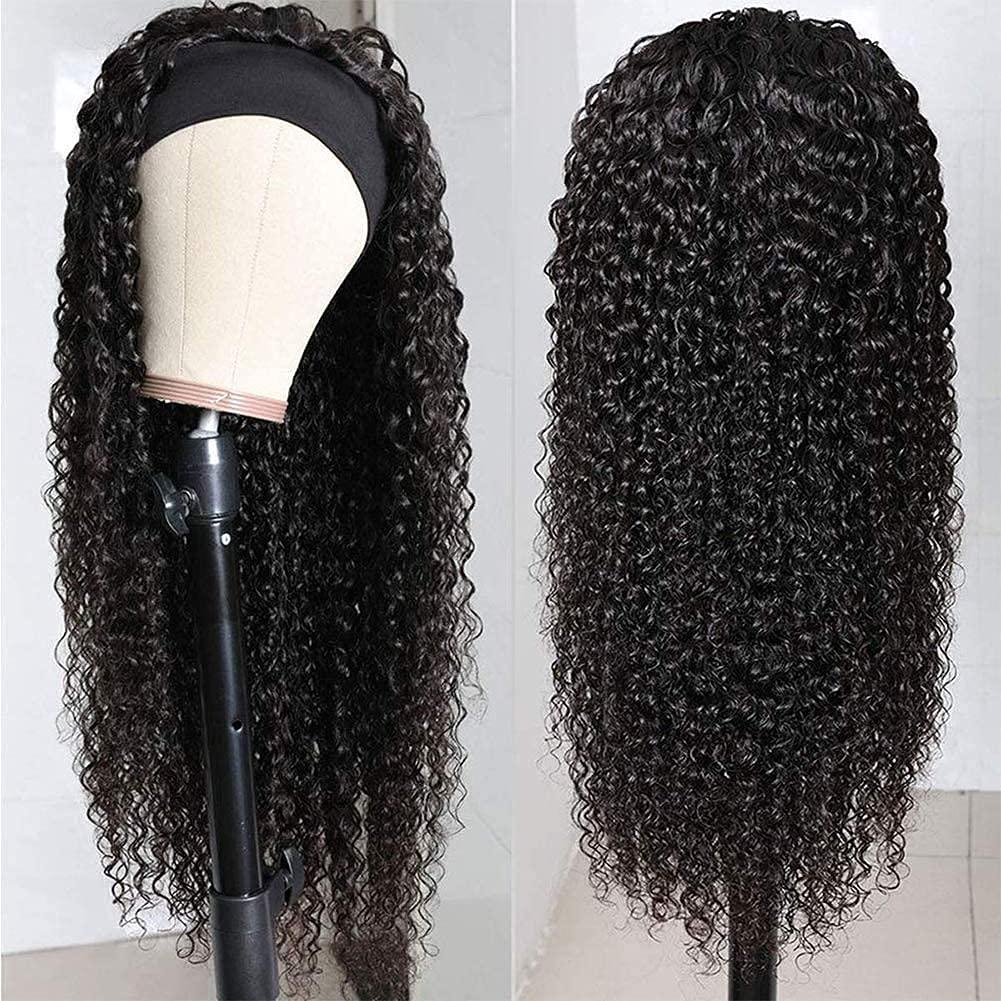 XSY XSY Headband Wig Human Hair Deep Wave Wigs 18 Inch None Lace Front Wigs Glueless Wig 150% Density Brazilian Virgin Human Hair Headband Wigs for Black Women