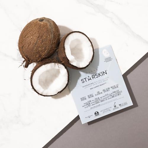 STARSKIN STARSKIN Red Carpet Ready 1x40g, Glass Skin Korean Skincare Mask, Coconut Gel Bio-Cellulose Hydrating Mask for Face, all Skin Type, Face Glow Effect, Instant Hydration, Revitalizing and Moisturizing