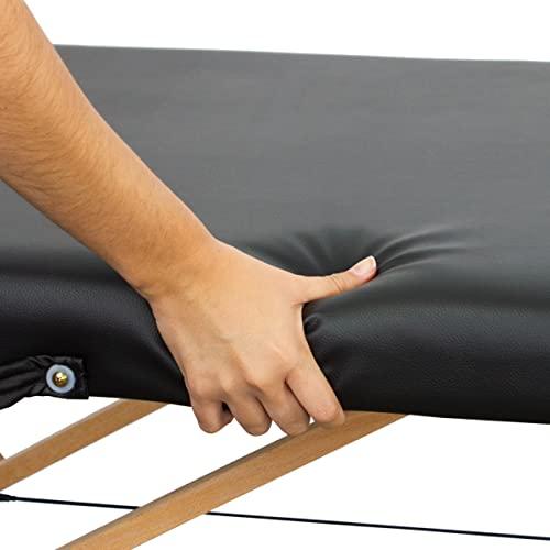 Mobiclinic Mobiclinic, Folding Massage Table, CM-01 Basic, Massage Table, Professional Massage Table, Portable, Wood, 2 Bodies, Spanish Brand, Adjustable, 180 x 60 cm, Black