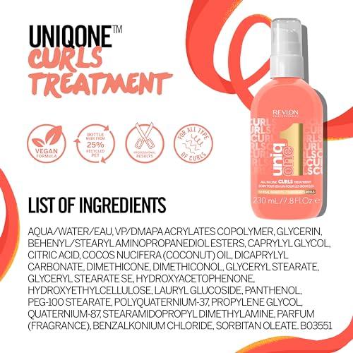 REVLON PROFESSIONAL Revlon Professional UniqOne Curly Hair Leave-in Treatment  Multi-benefit hair treatment for curly hair, wavy and coily hair, 7.8 Fl Oz (Pack of 1)