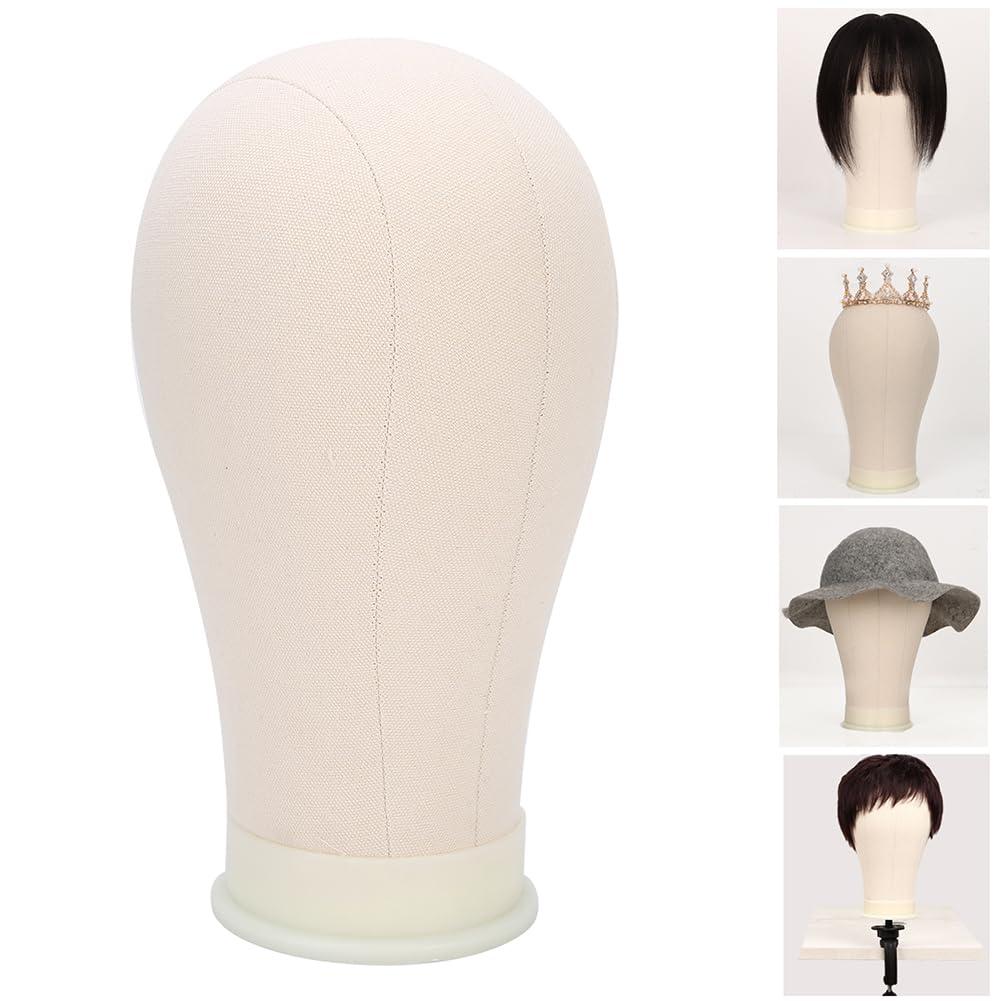 Generic Generic Cork Canvas Block Wig Head Making Wig Display Styling Practice Mannequin Wig Head Model (21 Inch)