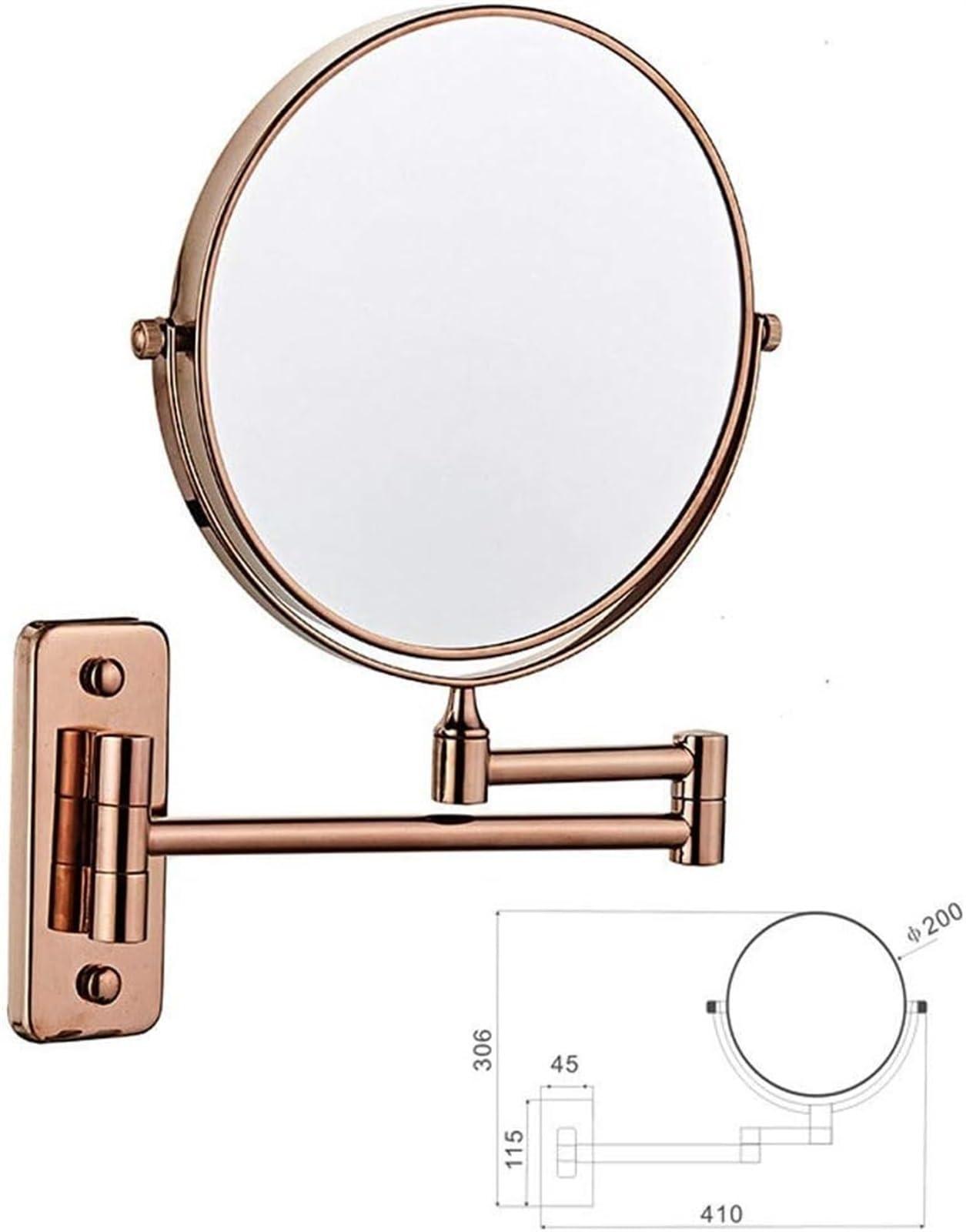 JOCCOS JOCCOS Makeup Mirror 8-inch Two-Sided Swivel Wall Mounted Mirror, Extending Folding Bathroom Shaving Cosmetic