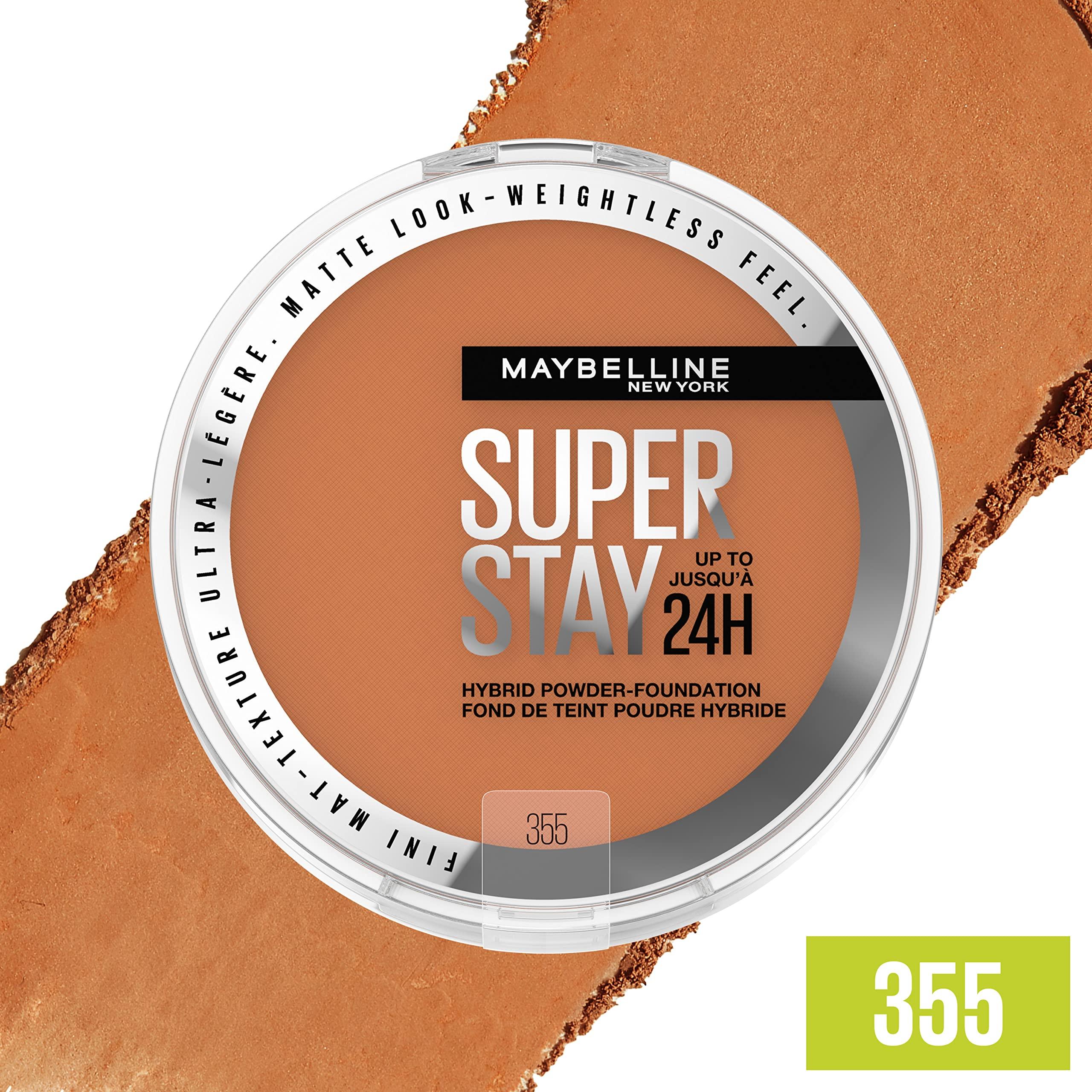 Maybelline New York Maybelline Super Stay Up to 24HR Hybrid Powder-Foundation, Medium-to-Full Coverage Makeup, Matte Finish, 355, 1 Count