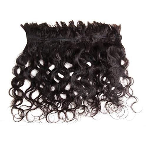RemeeHi 4 Pcs Human Hair Braid In Bundles Curly Weave Extension No Sew No Crochet No Glue Weft with Excrescent Hair 6" 1#