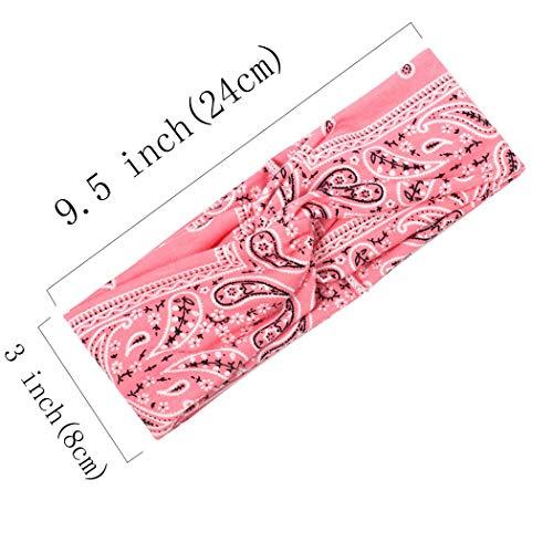 Bohend Bohend Boho Headband Wide Elastic Boho Bandeau Criss Cross Hair Band Sports Yoga Daily Use Hair Accessories for Women and Girls (B)