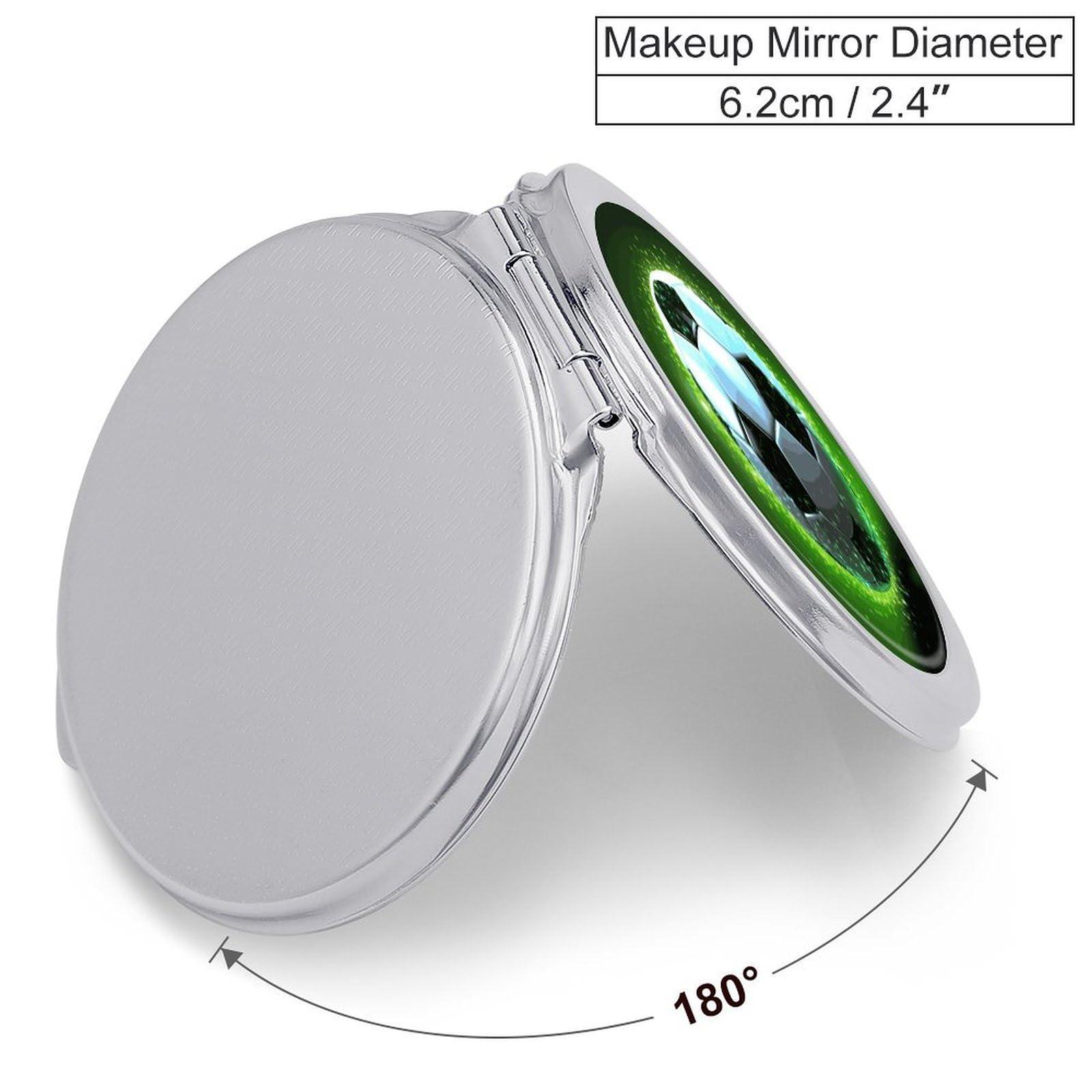 KLWQR KLWQR Cool Soccer Ball Travel Makeup Mirror Portable Folding Cosmetic Compact Mirror with 2 X 1x Magnification Mini Pocket Mirror for Women Purses