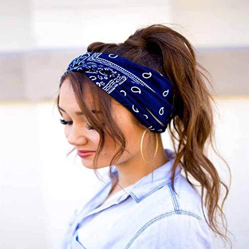 Bohend Bohend Boho Headband Wide Elastic Boho Bandeau Criss Cross Hair Band Sports Yoga Daily Use Hair Accessories for Women and Girls (B)