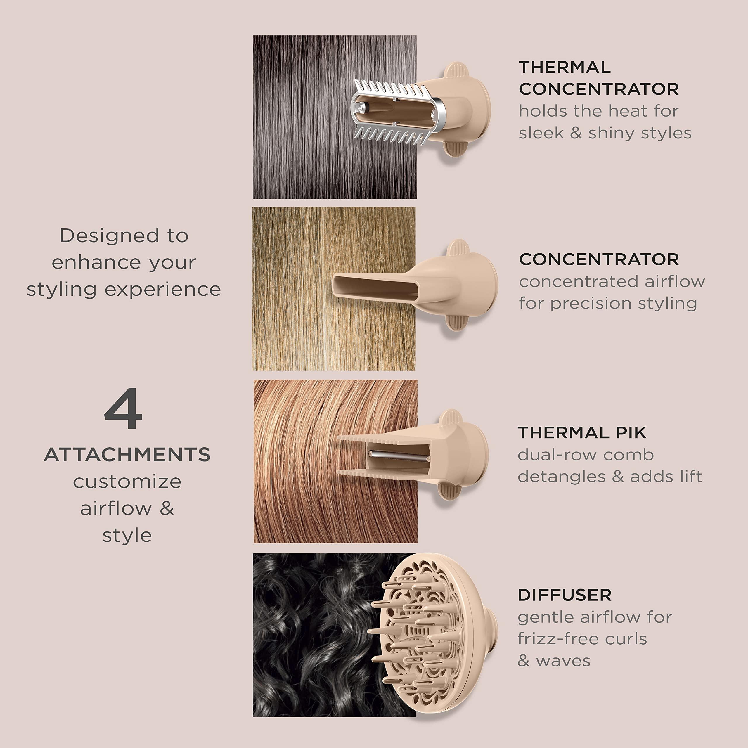 Conair Conair Infiniti Pro Hair Dryer with Diffuser plus 3 Other Attachments | Performa Series Hair Dryer | Blow Dryer with Professional Performance Motor | Blush Pink