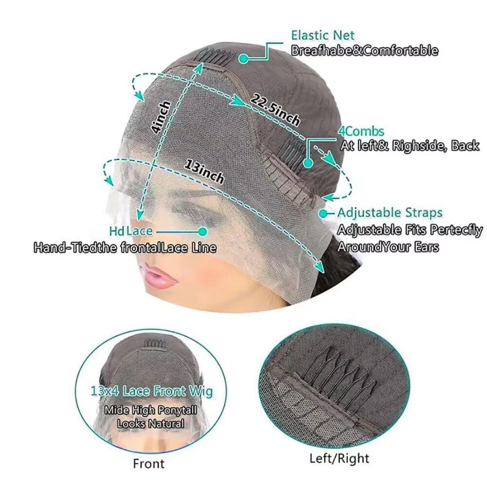 Zealady Zealady 13x4 Lace Front Kinky Curly Wig 180 Density HD Lace Wig Human Hair Pre Plucked Curly Glueless Wig 12A Virgin Curly Lace Human Hair Wig For Women Full Natural Hairline With Baby Hair 20Inch