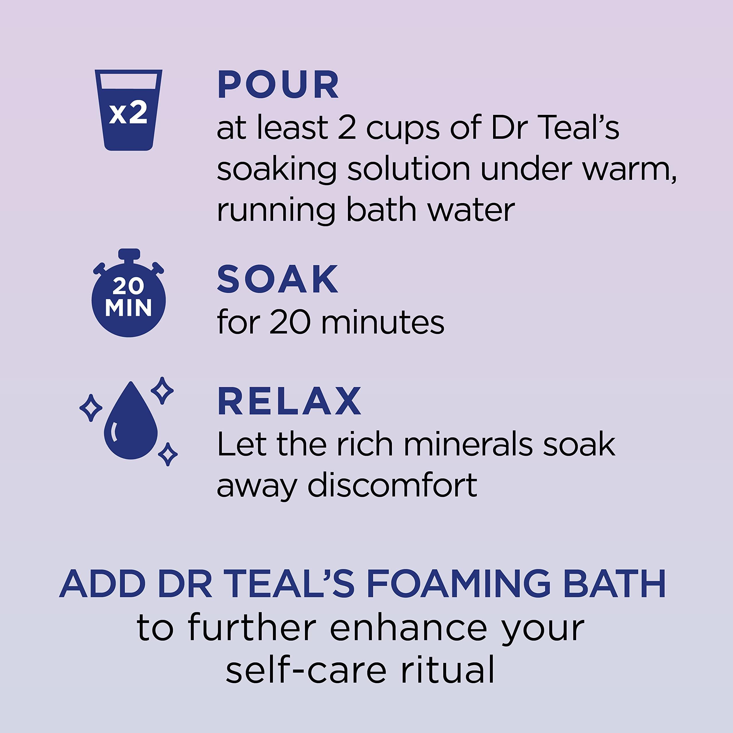 Dr Teal's Dr Teal's Epsom Salt Soak & Foaming Bath Bundle with Melatonin & Lavender, 3 lb (Pack of 4) + 34 fl oz (Pack of 2)