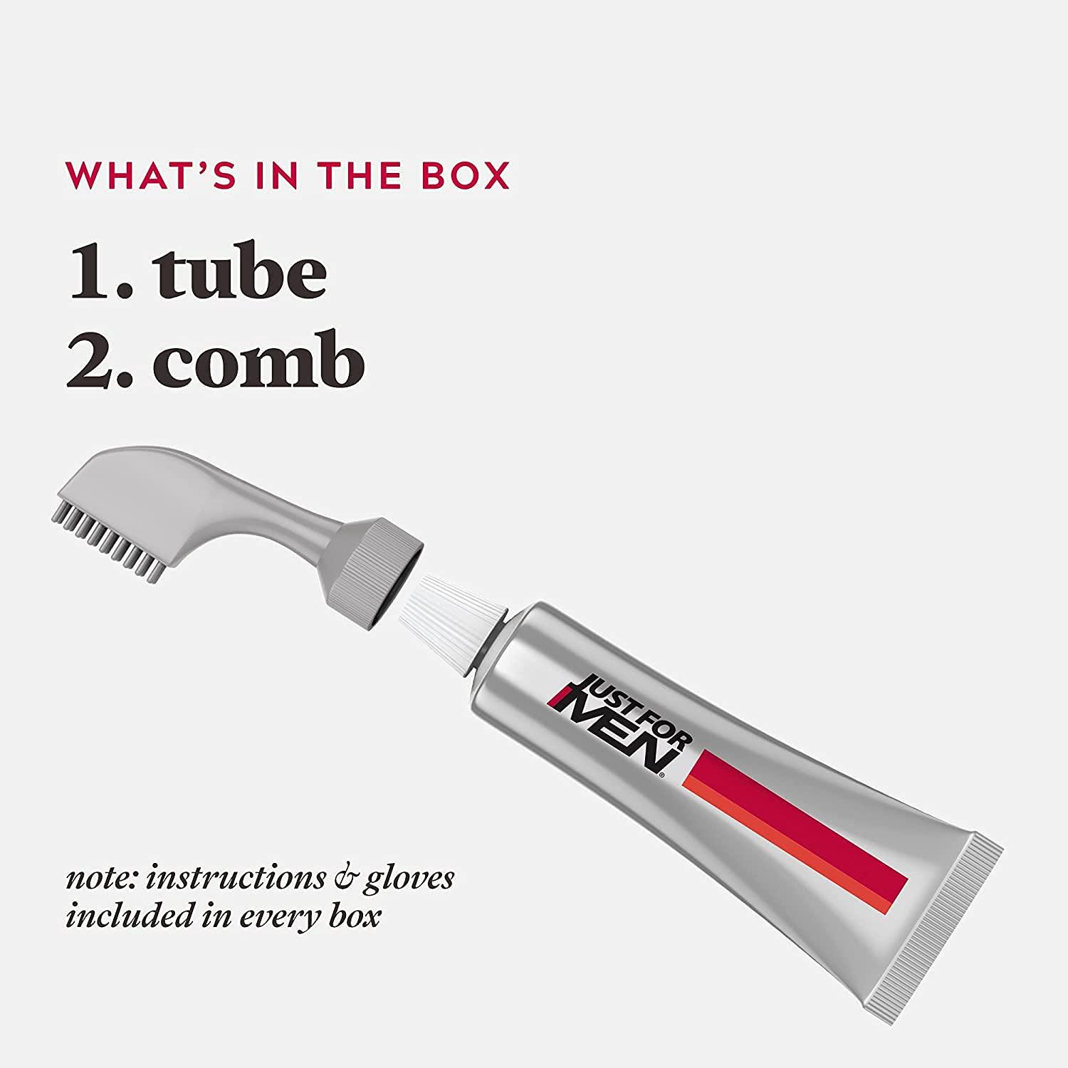 Just for Men Just For Men Easy Comb-In Color Mens Hair Dye, Easy No Mix Application with Comb Applicator - Darkest Brown, A-50, Pack of 3