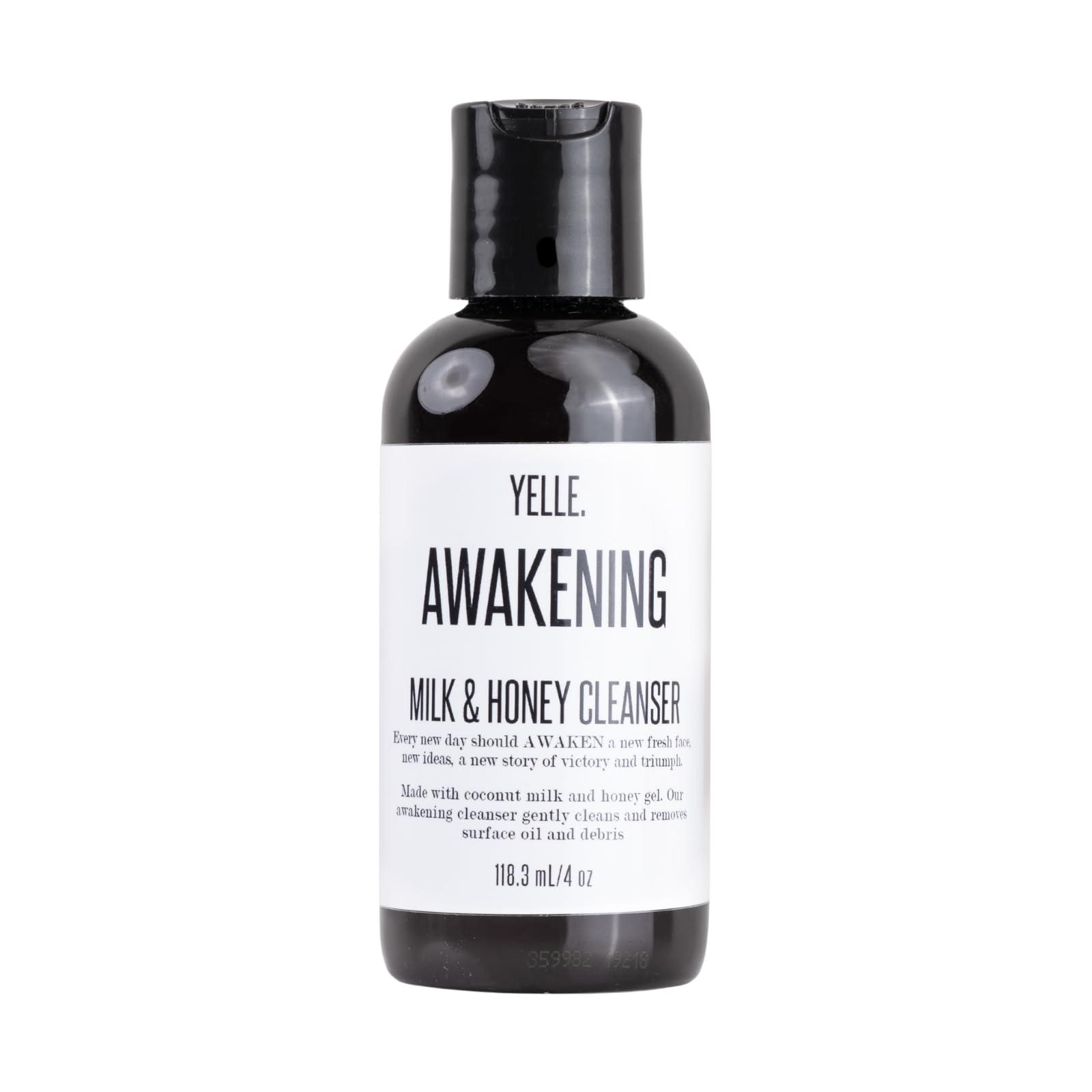 Yelle Yelle. Skincare | Awakening Milk & Honey Cleanser Formulated with Coconut Milk, Vitamin E Organic Herbal Infusion to Balance pH Levels and Retain Skins Natural Moisture Levels.| 4 oz