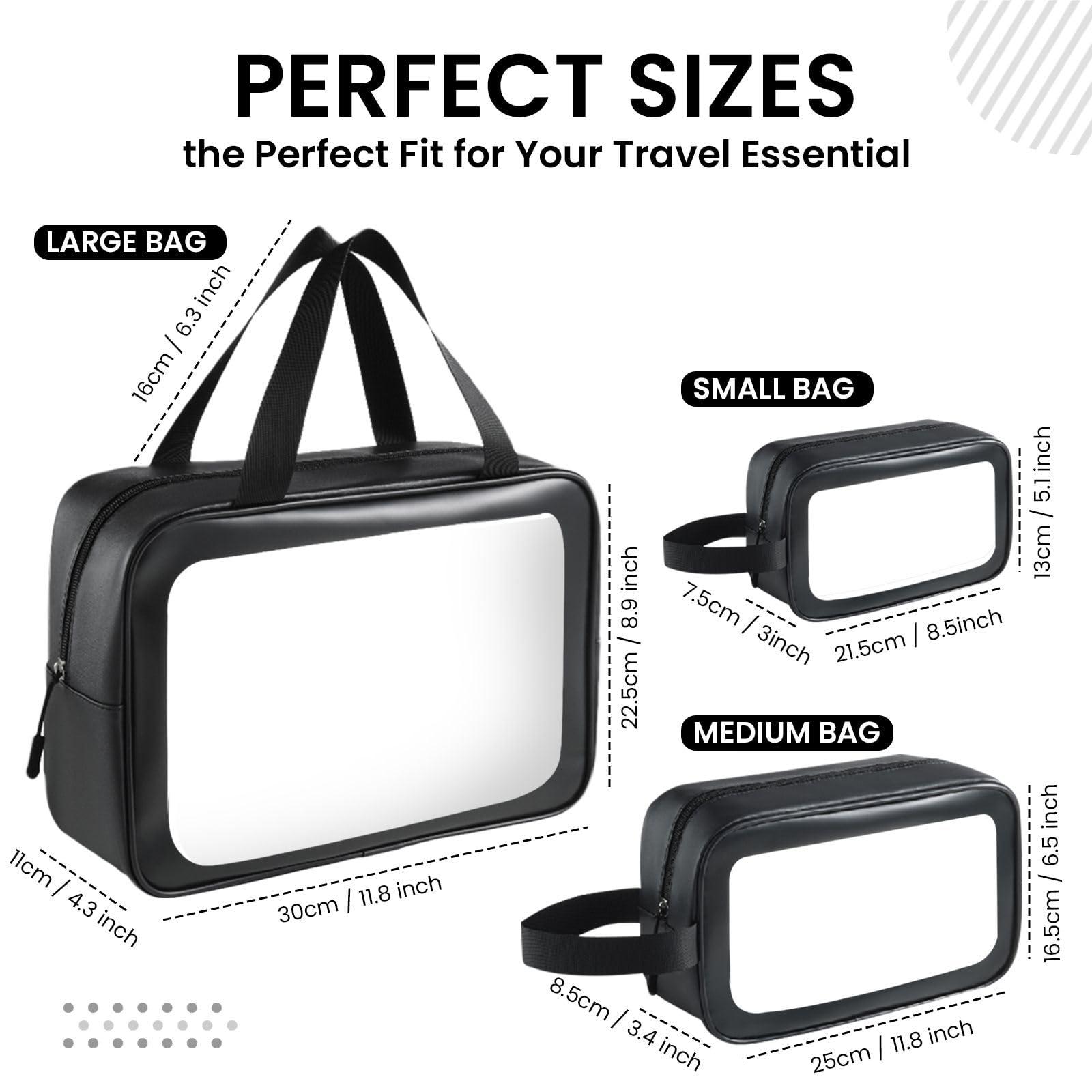 FH! FH! Toiletry Bag for Men (3PC- Clear Makeup Bag) Waterproof Toiletry Bag, Travel Toiletry Bag, Clear Toiletry Bag, Clear Travel Bags for Toiletries, TSA Approved Toiletry Bag