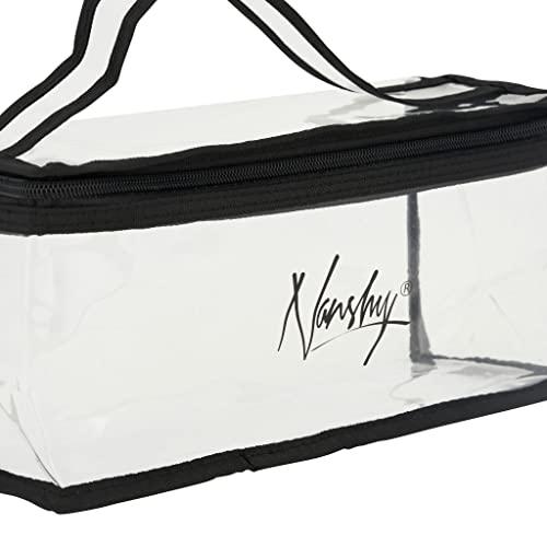 Nanshy Nanshy Clear Makeup Bags with Zipper - Organizer & Travel Toiletry Bag - Long & Large Bag with Handle for Easy Carrying - Transparent Clear Makeup Case & Cosmetic Bag - 11x4.5x4 In