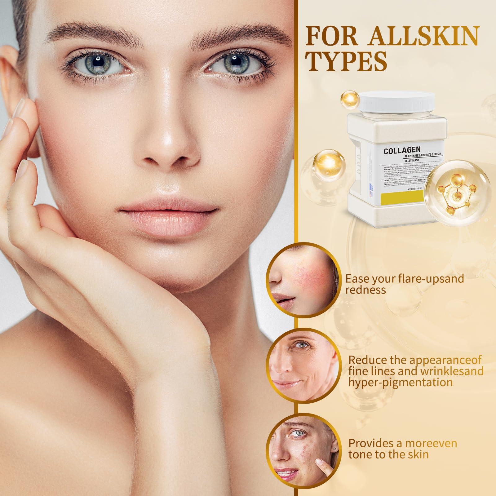 Truvenum Truvenum Jelly Mask Powder for Facials Professional - Collagen Firming & Moisturizing Face Mask Skin Care, Hydrojelly Mask, Peel Off Jelly Masks for DIY Spa 23 Fl Oz