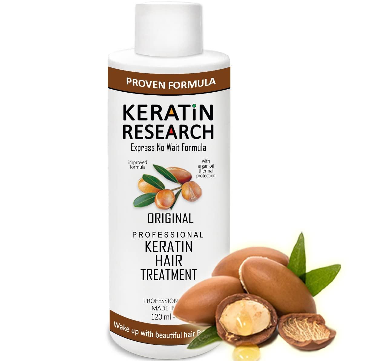 KERATIN RESEARCH KERATIN RESEARCH Brazilian Keratin Hair Straightening and Smoothing Blowout Treatment Professional Organic Results shiny Hair with Natural look Queratina Keratina (4 OZ Original)