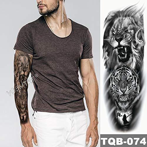 Vesna Vesna Large Arm Sleeve Tattoo Maori Power Totem Waterproof Temporary Tattoo Sticker Warrior Samurai Angel Skull Men Full Black Tatoo (07)