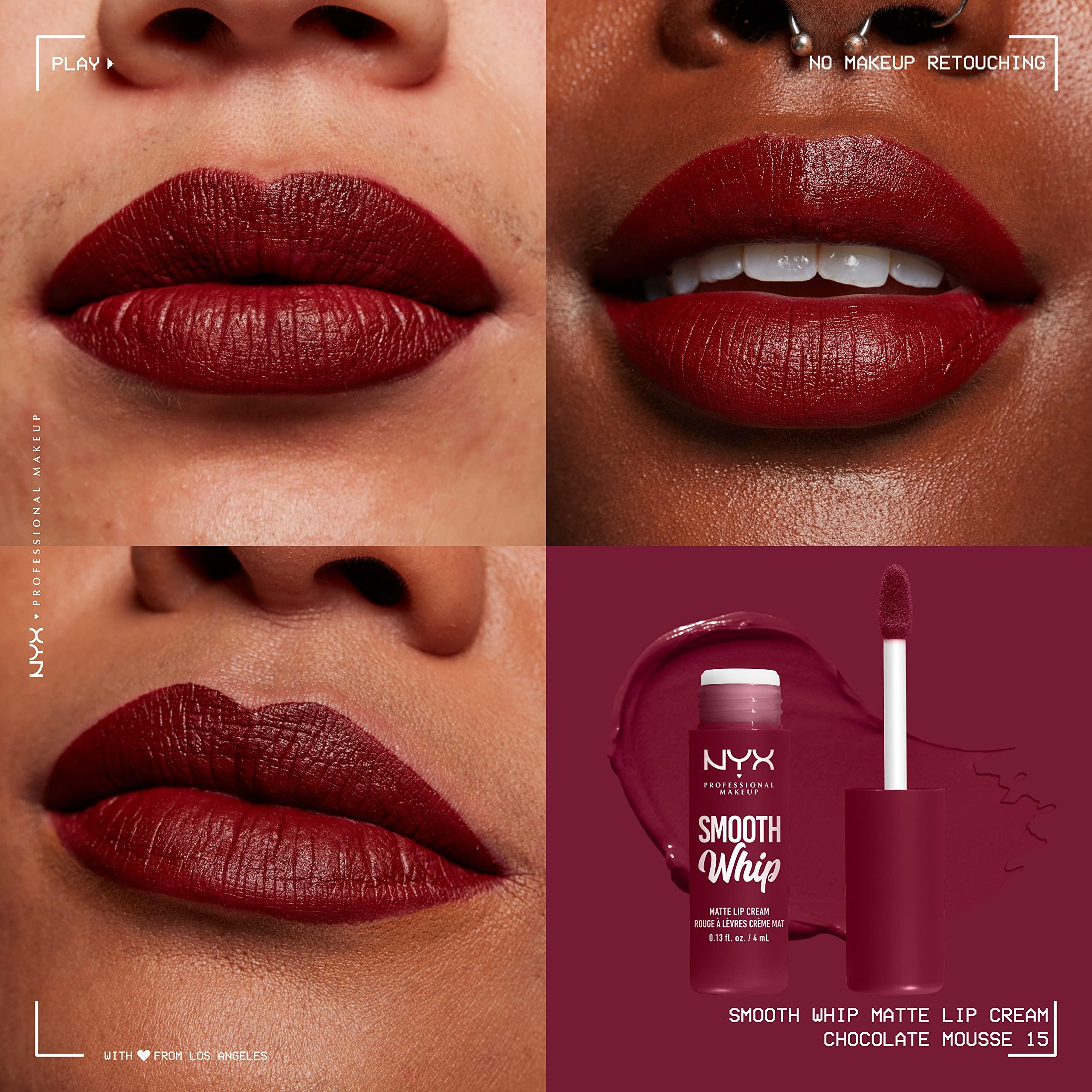 NYX PROFESSIONAL MAKEUP NYX PROFESSIONAL MAKEUP Smooth Whip Matte Lip Cream, Long Lasting, Moisturizing, Vegan Liquid Lipstick - Chocolate Mousse (Deep Red Brown)