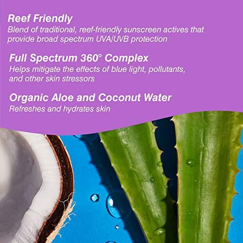 Coola COOLA Organic Refreshing Water Mist Face Moisturizer with SPF 18, Dermatologist Tested Face Sunscreen with Plant-Derived BlueScreen Digital De-Stress Technology, 0.85 Fl Oz