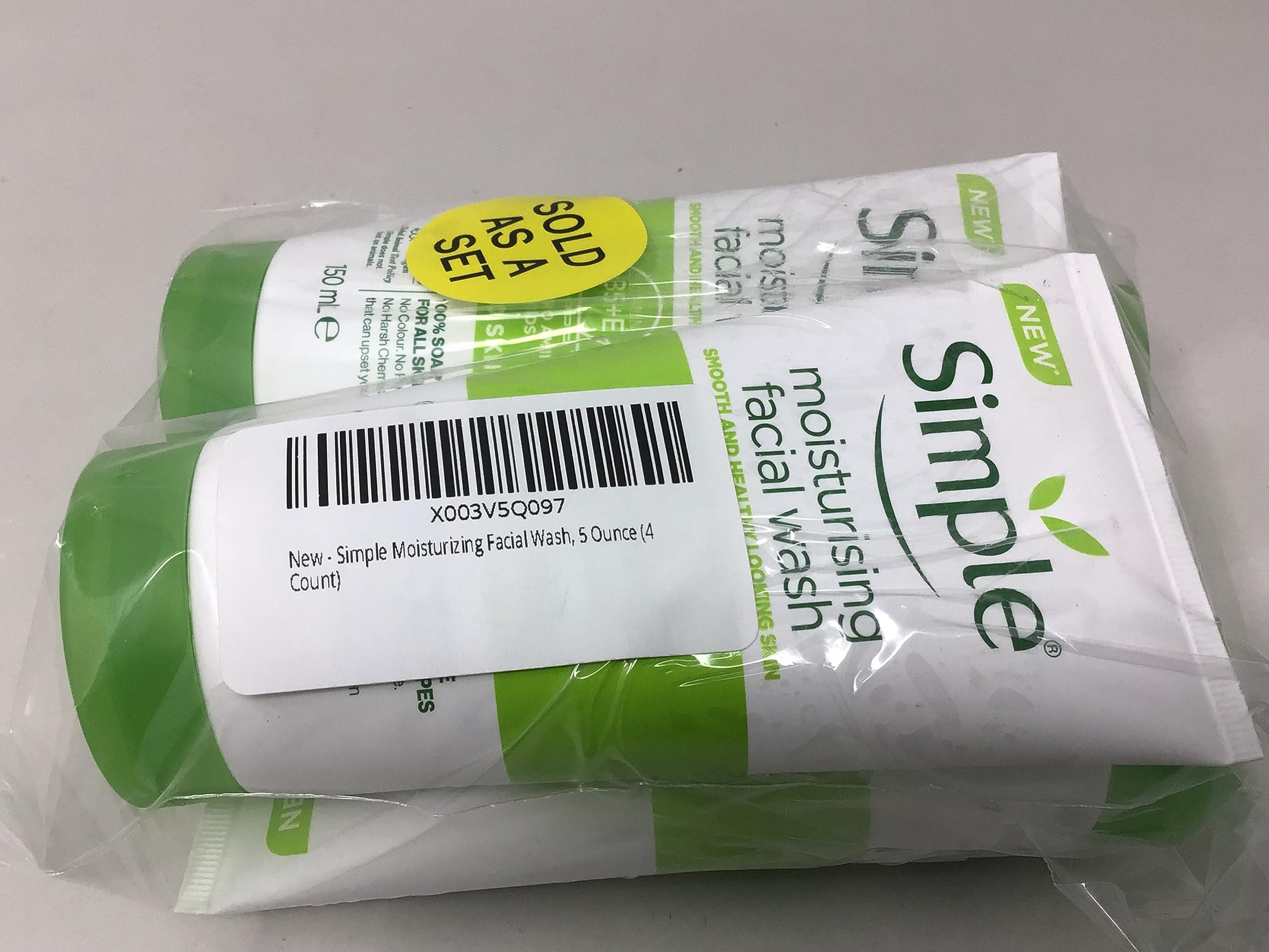 Simple Simple Moisturizing Kind to Skin Face Wash, 5 oz (4 pack) (Bundle)
