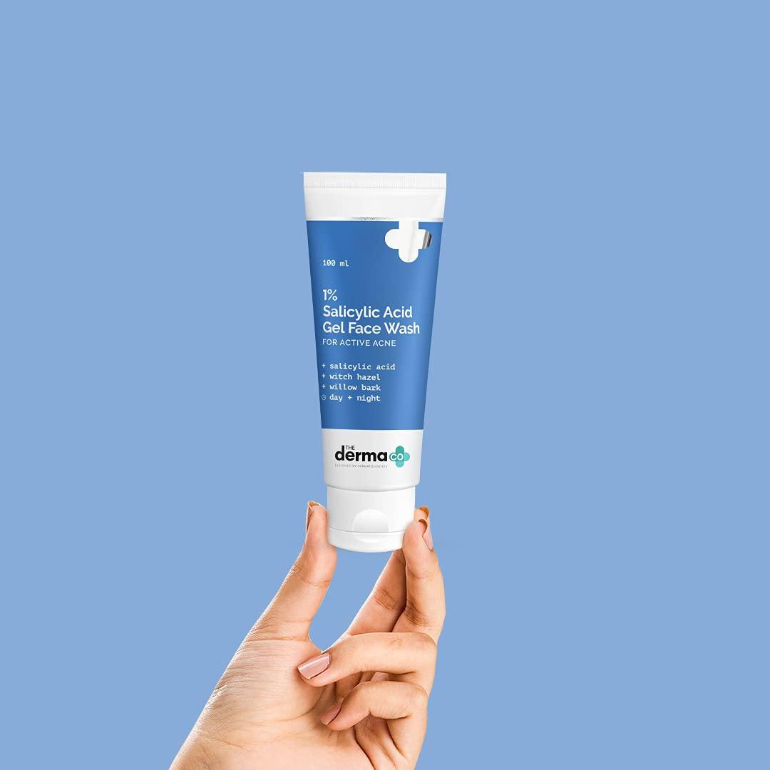 The Derma Co The Derma Co 1% Salicylic Acid Gel Face Wash for Acne | Deeply Cleanses & Exfoliates | Helps Reduce Acne & Controls Oil Production | 3.38 Fl Oz/100ml