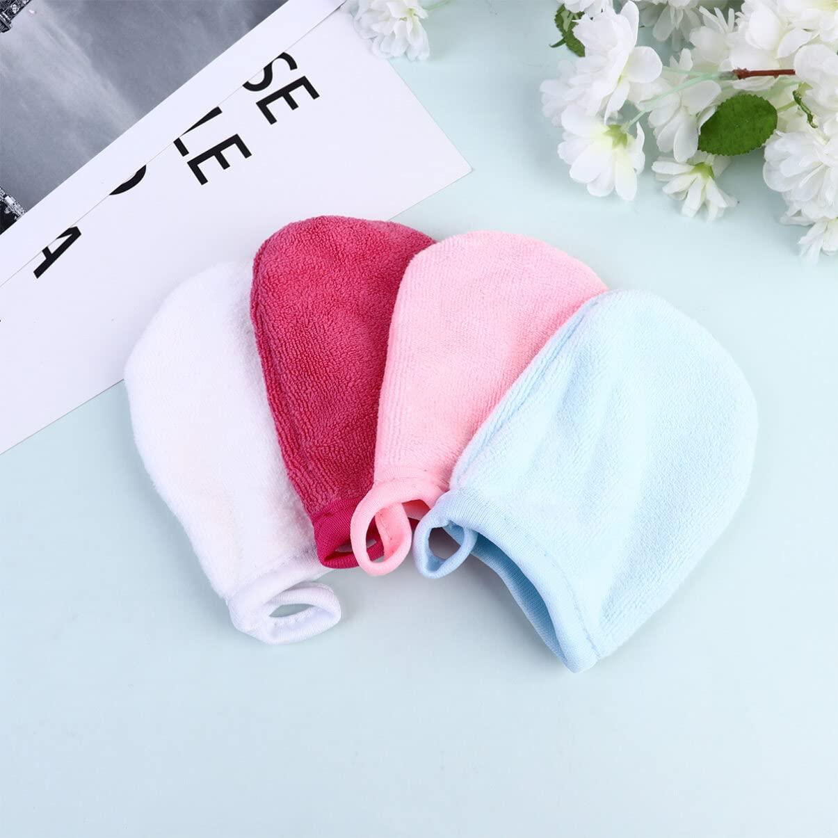 FOMIYES 3Pcs face mitt Reusable Facial Gloves exfoliator face Makeup Remover Gloves Face Cleansing Gloves face wash Cloth Microfiber mitt spa Gloves Makeup Powder Puff Make up face Brush