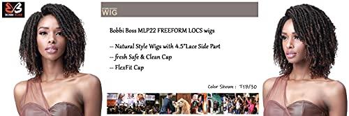 BOBBI BOSS Bobbi Boss 4.5" Lace Part Natural Locs Wig - MLP22 FREEFORM LOCS wigs (1, Jet Black)