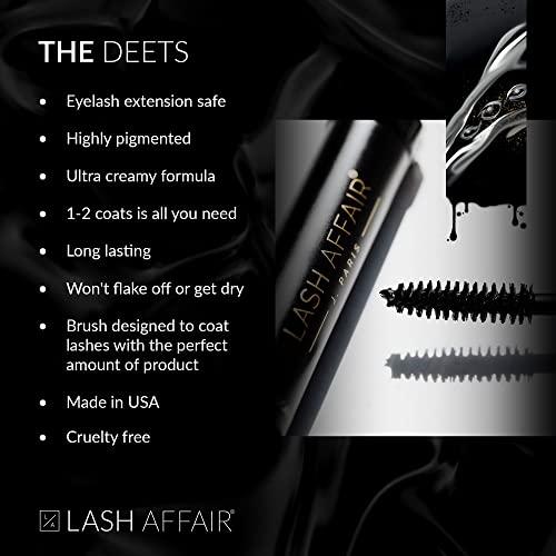 Lash Affair Lash Affair Eyelash Mascara Eyelash Extensions Safe, Black Liquid Lash Extensions Bottom Lash Mascara for False Lashes, Highly Pigmented, Long Lasting, Non-Flakey, Cruelty-Free, 4-Month Supply