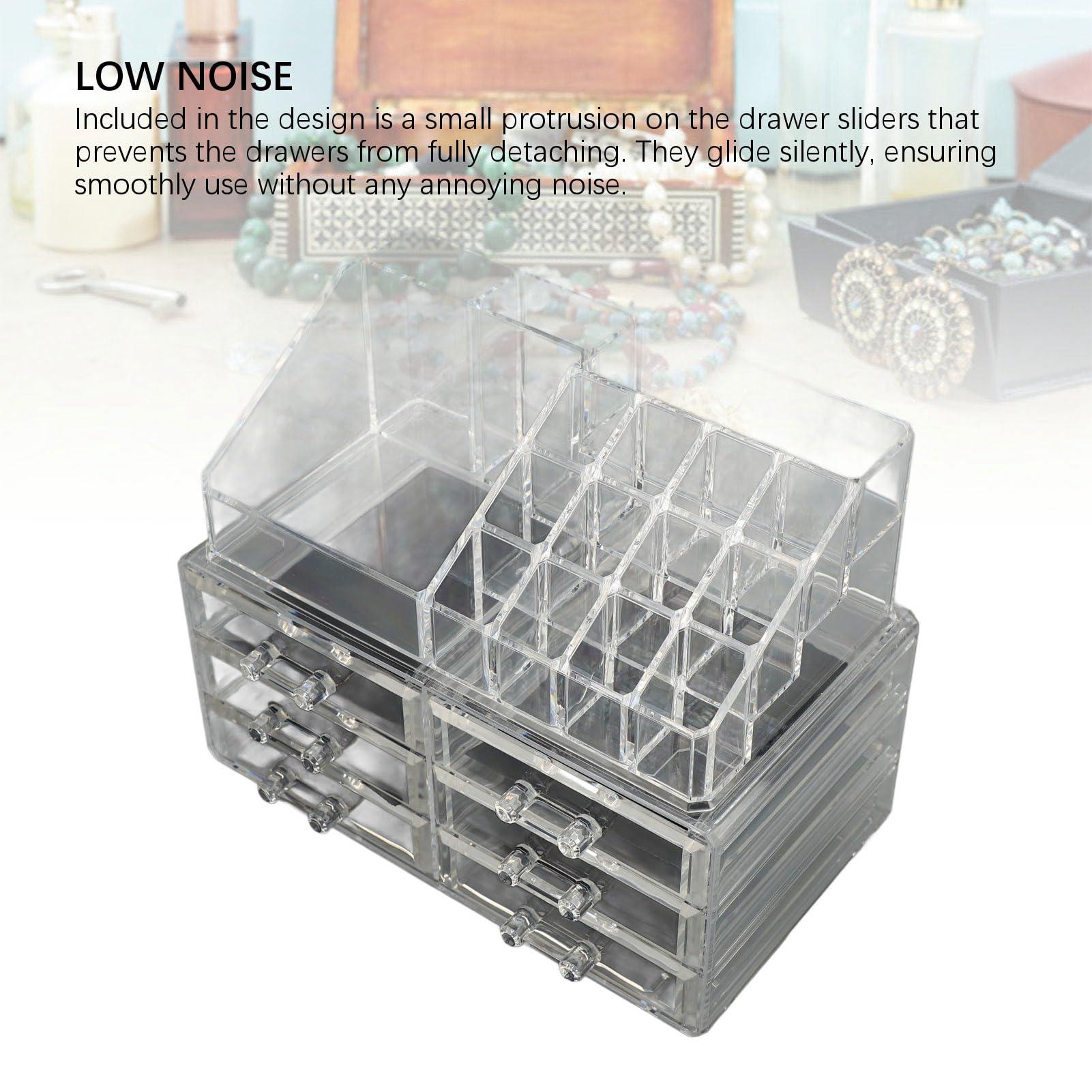 Pyhodi Pyhodi Clear Makeup Organizer, Stackable Cosmetic Display Case with 6 Drawers, 1 Tray, Cosmetic Display Case for Jewelry, Hair Accessories, Skincare Product Organizing, Pyhodikpq4om8wfa