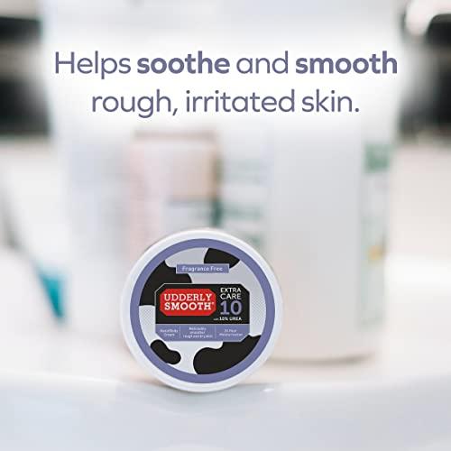 UDDERLY SMOOTH Udderly Smooth Extra Care 10 Hand/Body Deep Moisturizing Cream with 10% Urea, Unscented, 8 Ounce (Pack of 2)