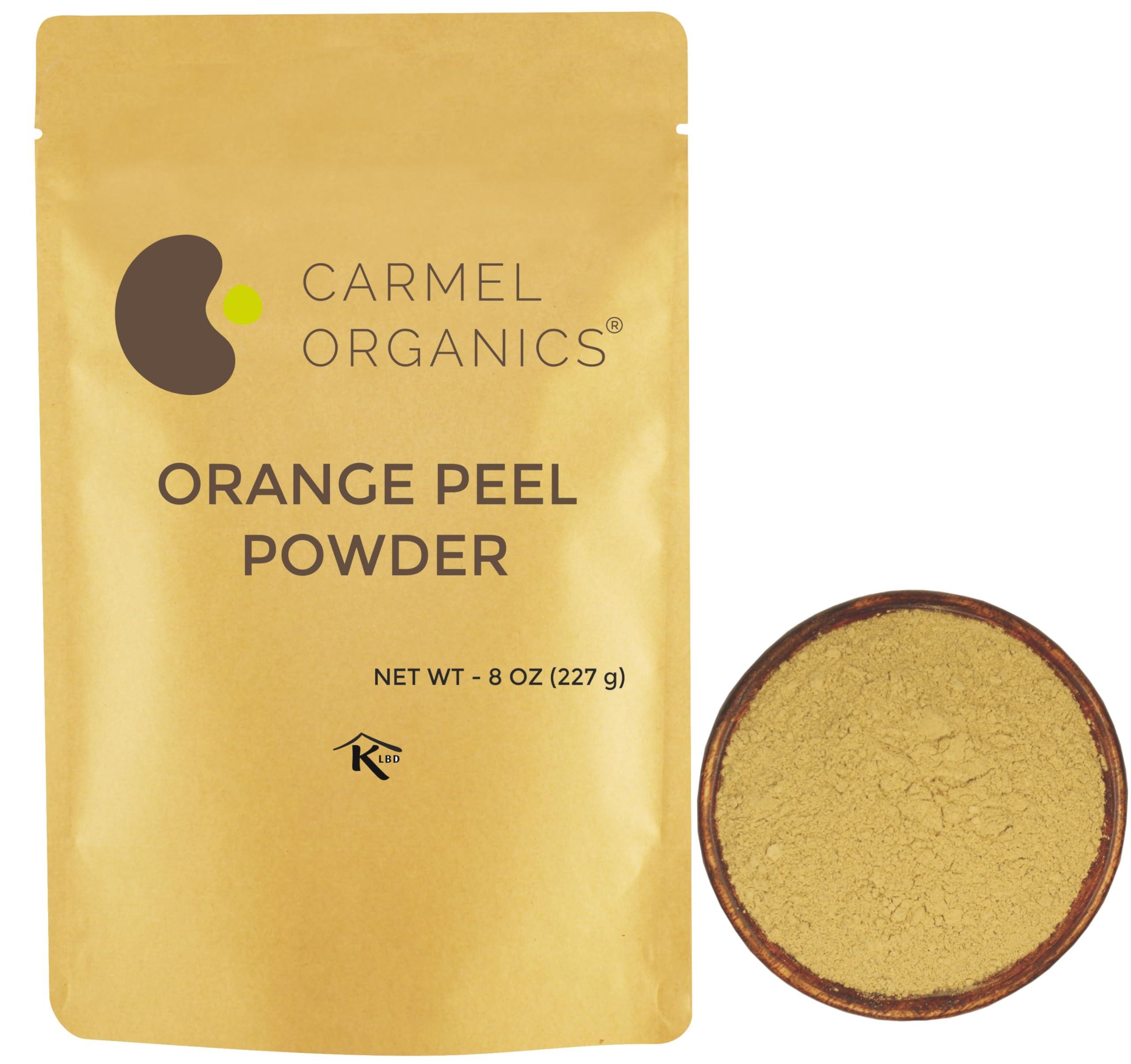 CARMEL ORGANICS Orange Peel Powder, 8 Ounce or 227 Grams(Pack of 1) | Pure and Natural | By Carmel Organics | For Skin Care No Added Preservative | Citrus Sinensis Powder