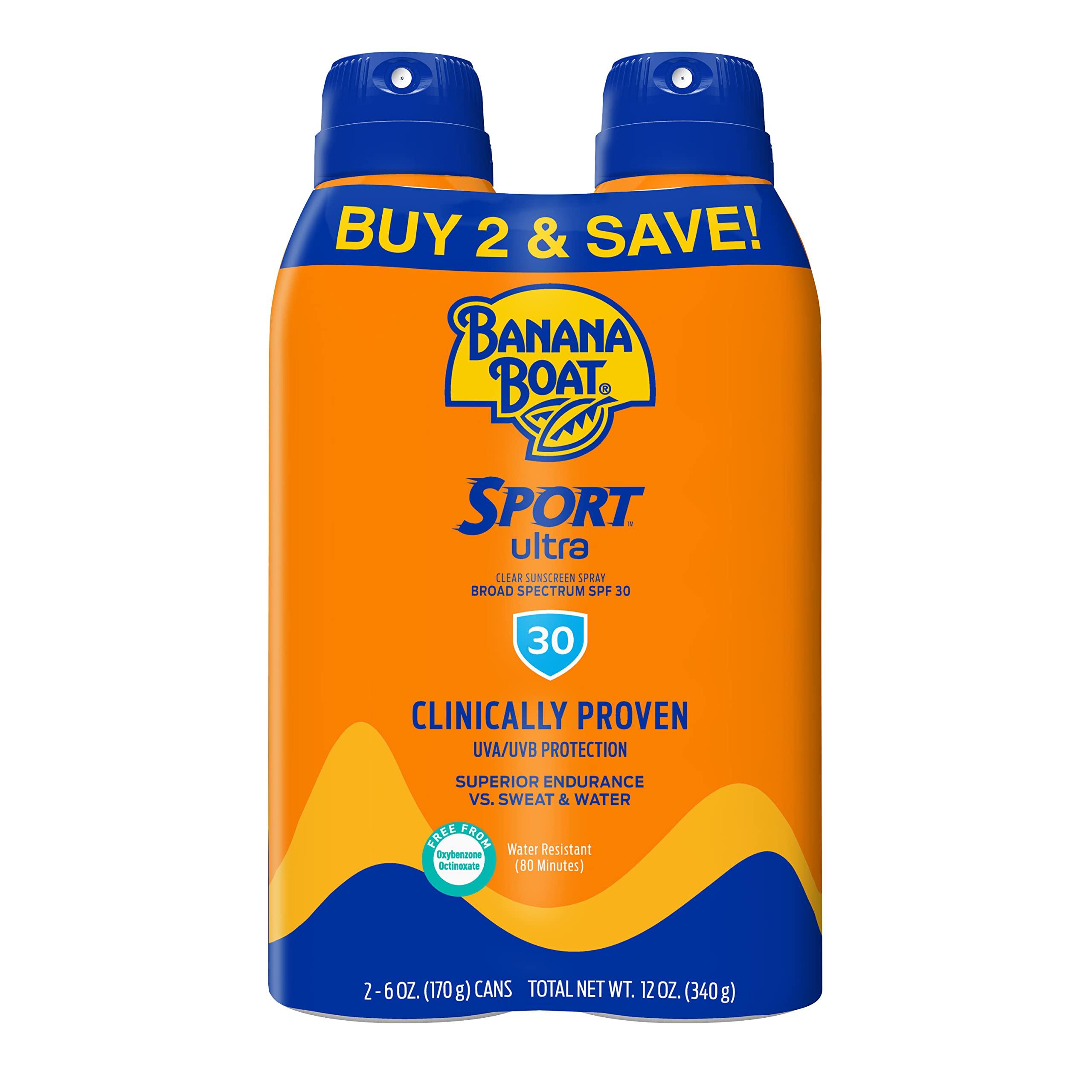 Banana Boat Banana Boat Sport Ultra Clear Spray SPF 30 Sunscreen Twin Pack and Sport Ultra Reef Friendly Stick SPF 50 Sunscreen