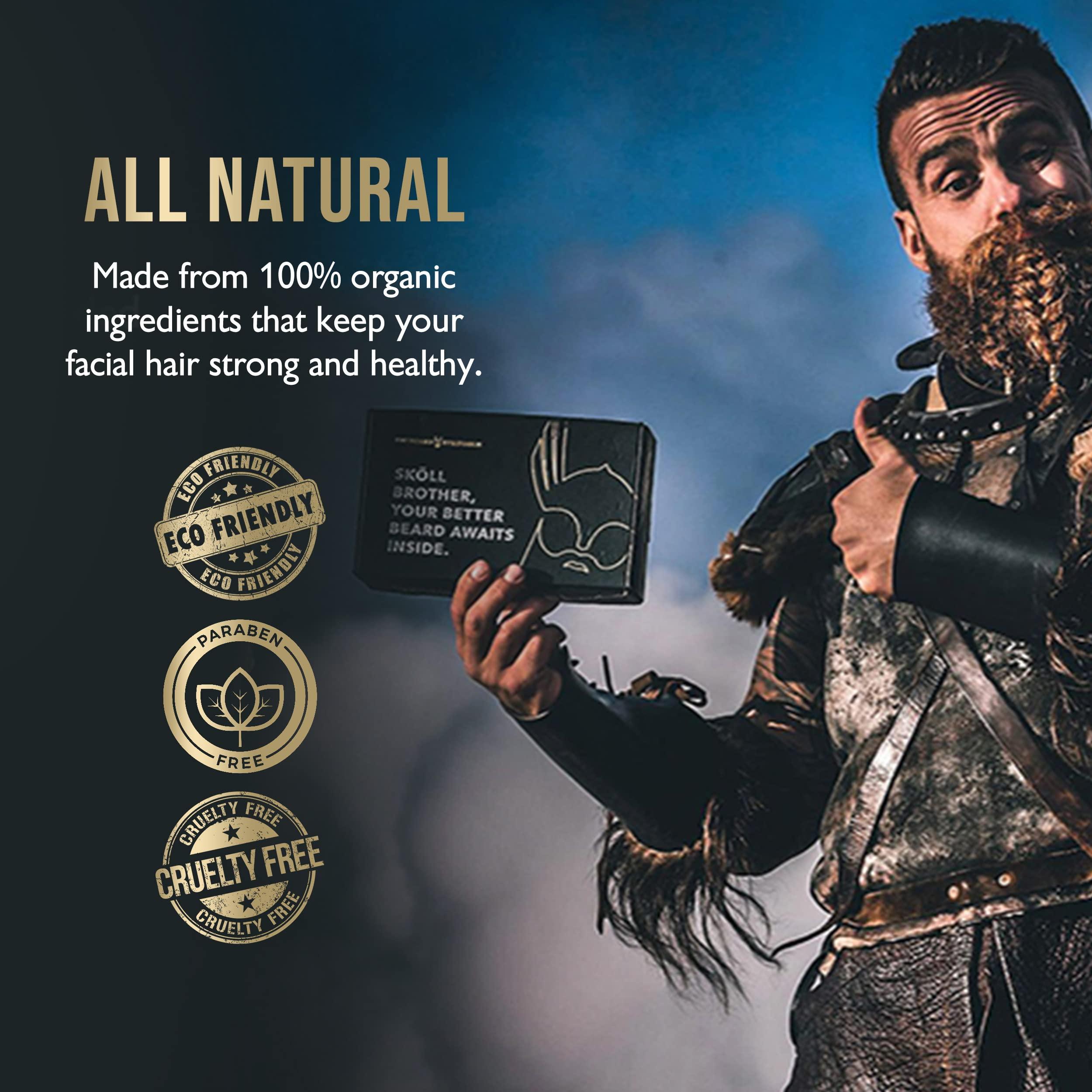 The Beard Struggle The Complete Beard Growth Kit by Beard Struggle - Mens Grooming Kit with Balm, Mask, Conditioner, Wash & Oils - Valhalla\'s Gates, Gold Collection