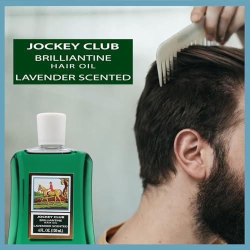 Midway Importing Jockey Club Liquid Brilliantine Hair Styling, Helps Softens All Hair Types, Lavender Scented 4 Fl Oz Plastic Bottle