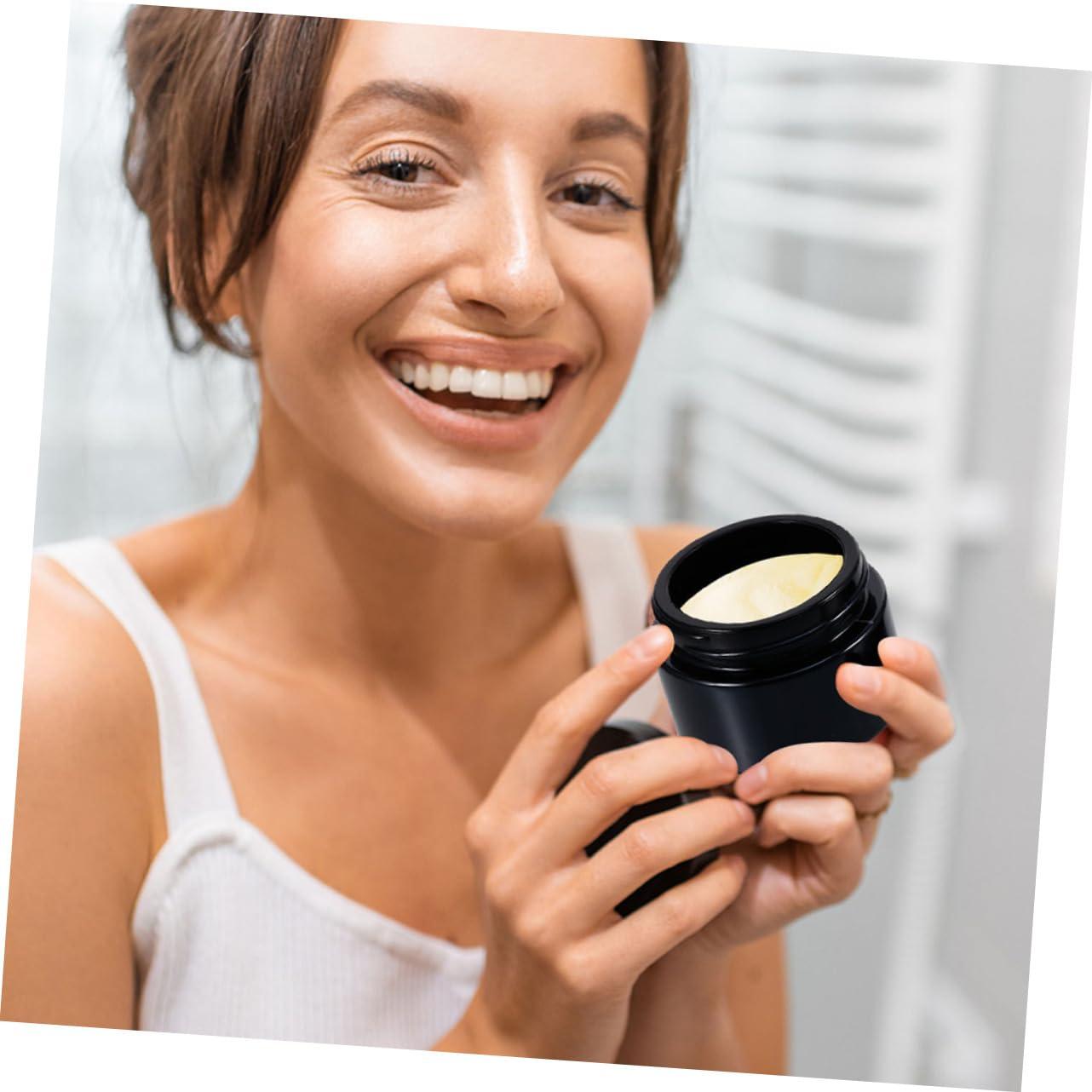 MUSISALY MUSISALY 5pcs Cream Bottle Beads Storage Pots Face Cream Cosmetics Cream Sub Bottle Clear Beads Moisterizer Container Empty Cosmetic Jars Sub Packaging Container Hand Cream Jar Black Glass